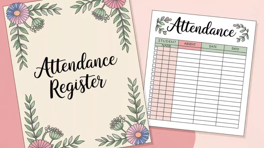 Teachers Attendance Register Cover Decoration