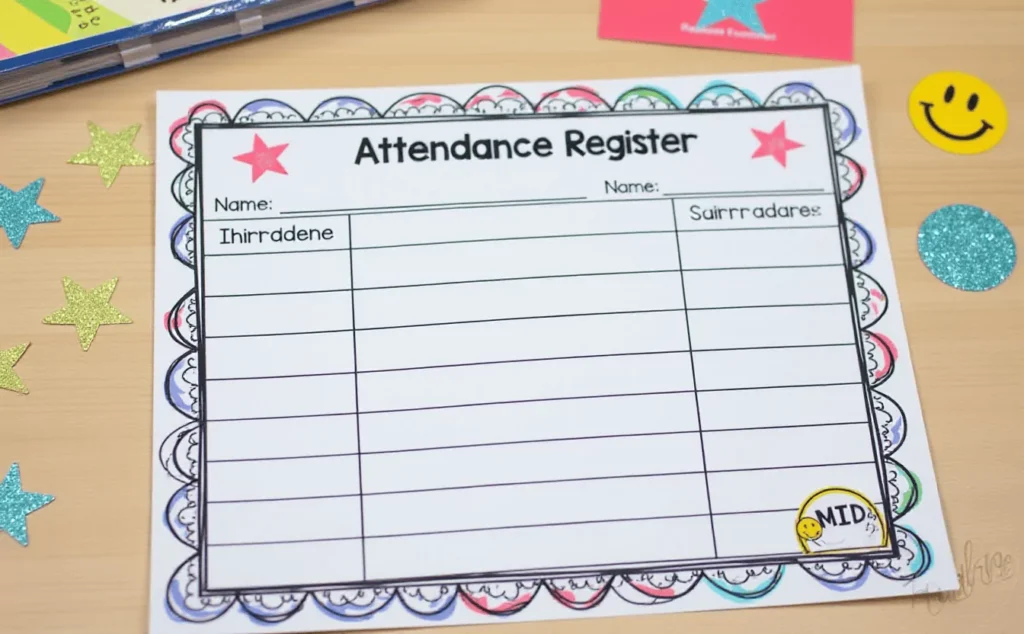 Teachers Attendance Register Cover Decoration