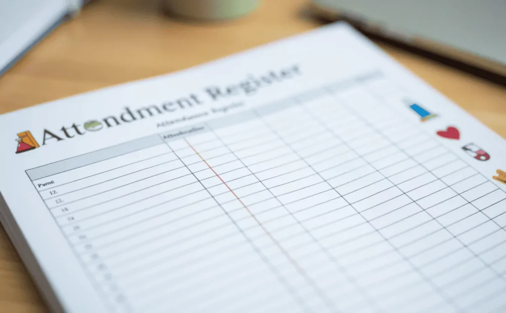 Teachers Attendance Register Cover Decoration