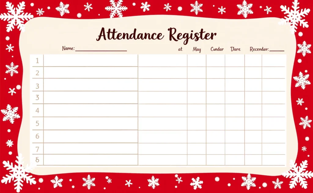 Teachers Attendance Register Cover Decoration