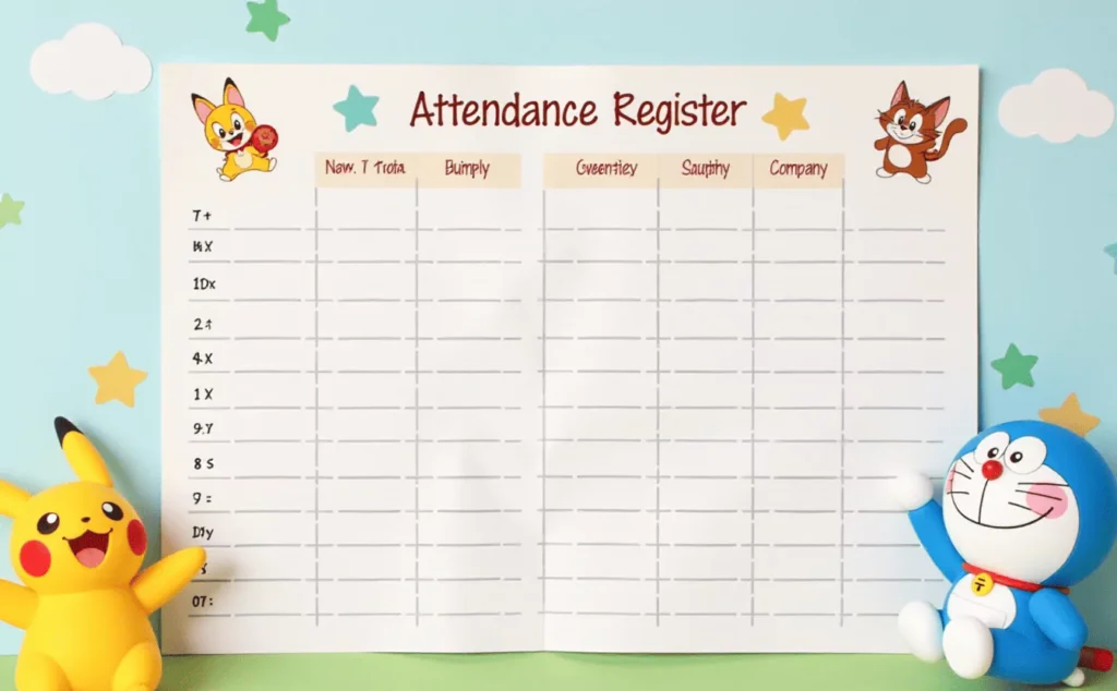 Teachers Attendance Register Cover Decoration