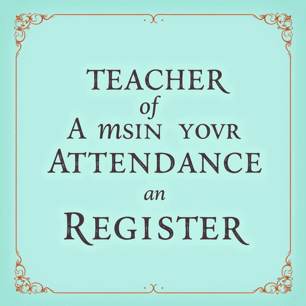 Teachers Attendance Register Cover Decoration