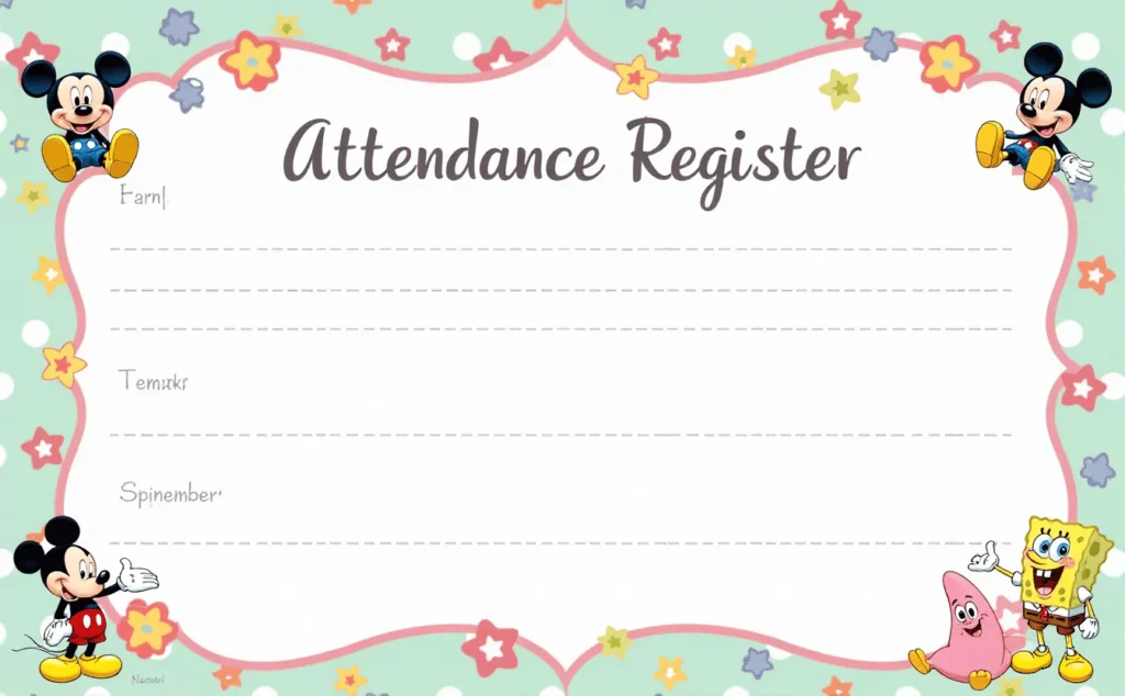Teachers Attendance Register Cover Decoration