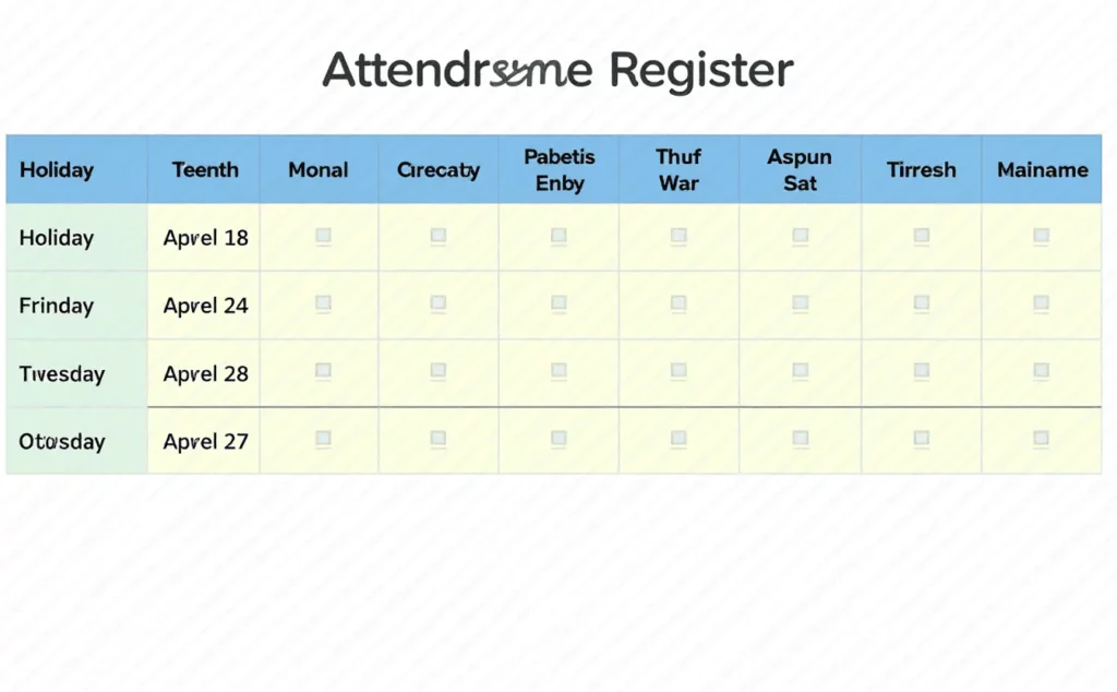 Teachers Attendance Register Cover Decoration