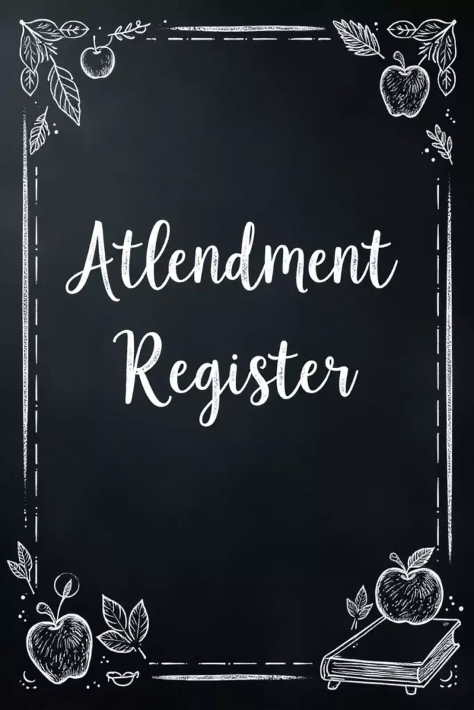 Teachers Attendance Register Cover Decoration