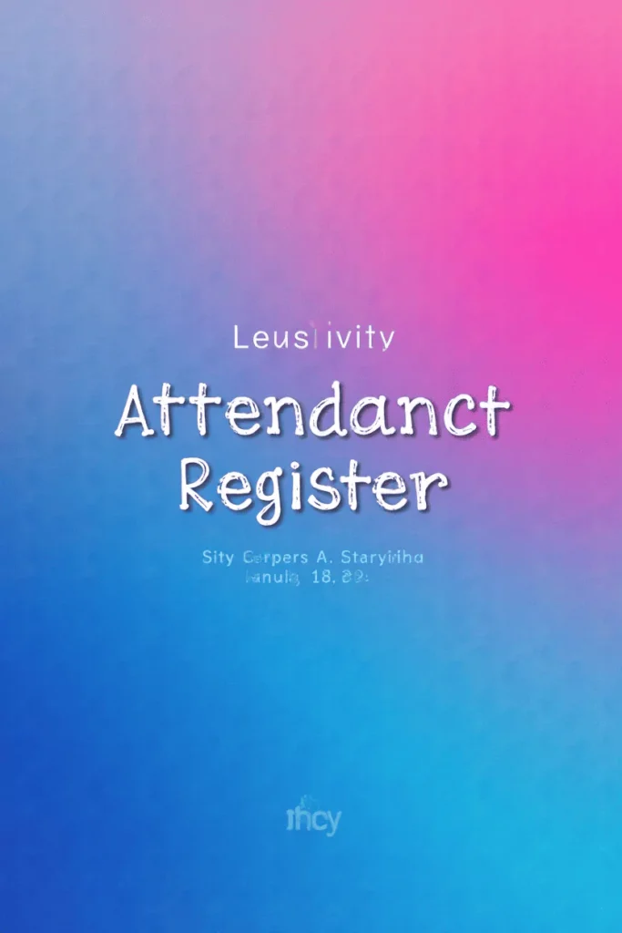 Teachers Attendance Register Cover Decoration